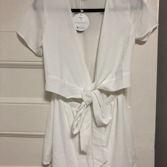 WHITE FOX Instant Crush White Playsuit Medium - Picture 6 of 7